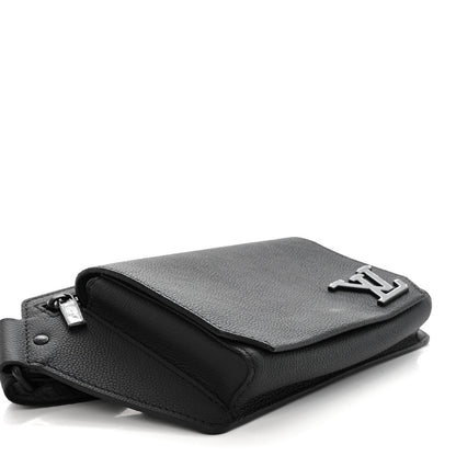 Louis Vuitton Grained Calfskin Aerogram Takeoff Sling Black 8 of 12