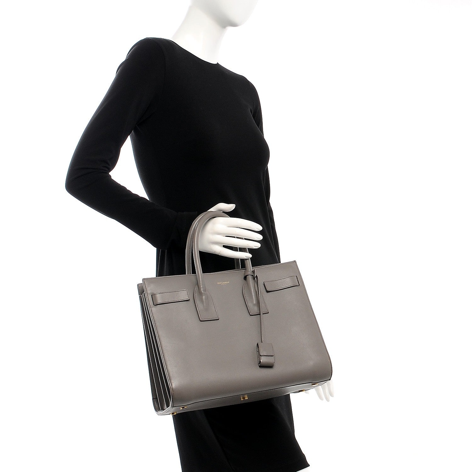 Saint Laurent Calfskin Small Sac De Jour Fog 2 of 10