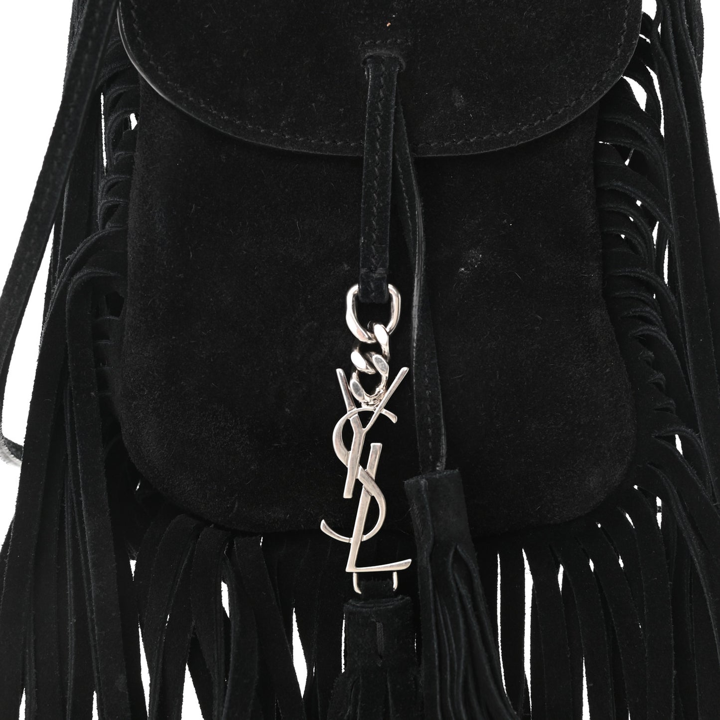 Suede Fringe Toy Monogram Anita Crossbody Bag Black