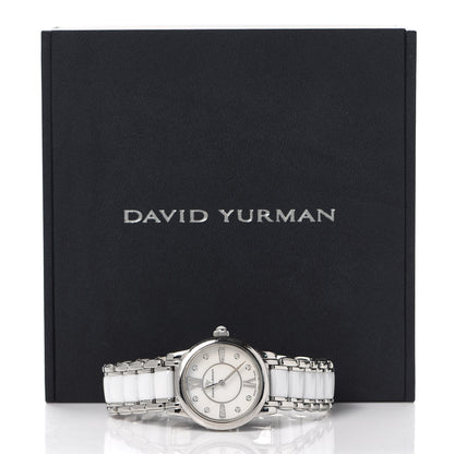 David Yurman Stainless Steel Ceramic Diamond 30mm Classic Quartz Watch White 6 of 6