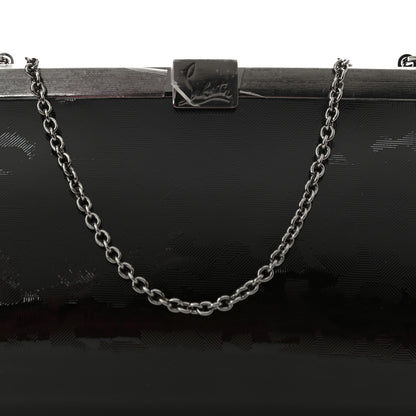 Christian Louboutin Textured Patent Palmette Clutch Black 7 of 9