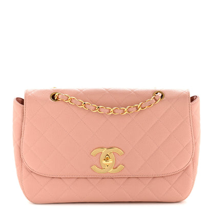 Chanel Caviar Quilted XL Jumbo Single Flap Light Pink 1 of 16