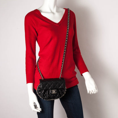 Chanel Washed Lambskin Mini Chain Around Messenger Black 2 of 9