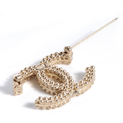Chanel CC Brooch Light Gold 3 of 5