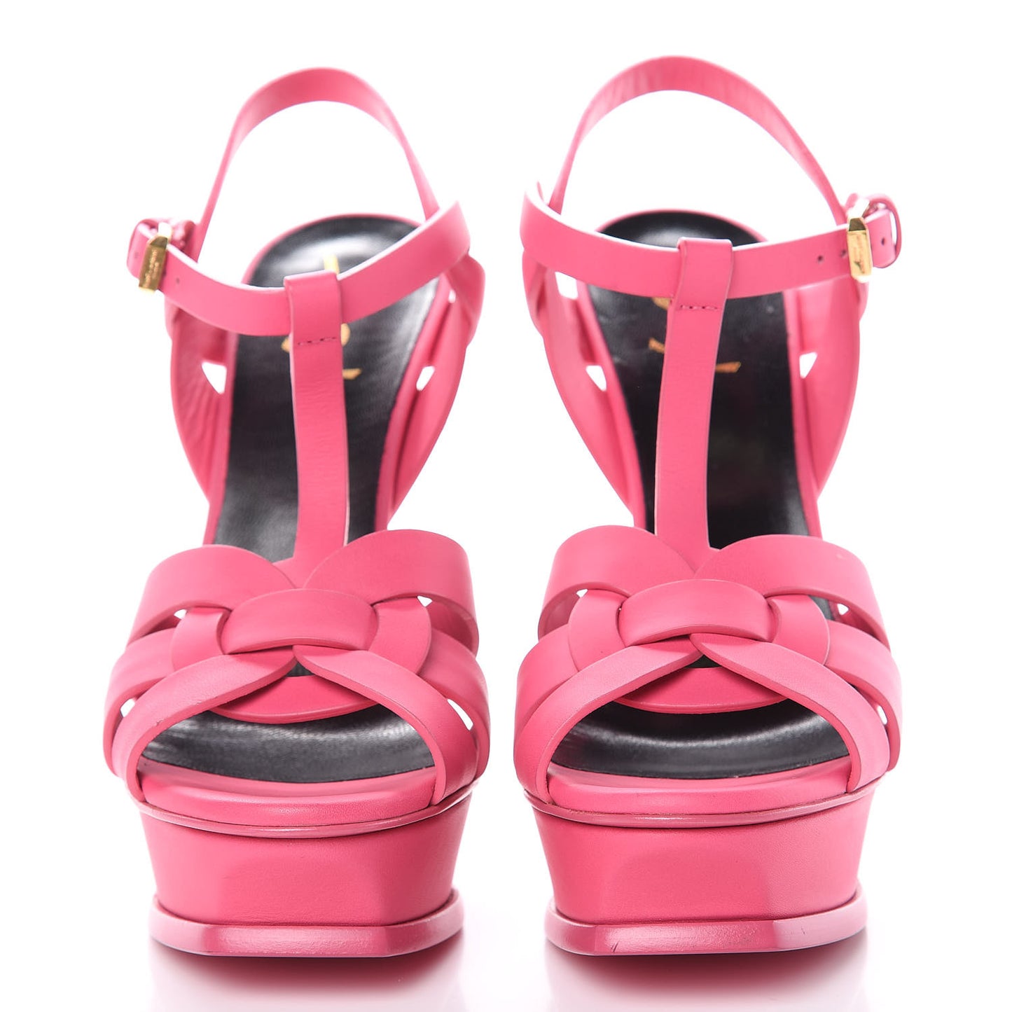 Grained Calfskin Tribute 105 Platform Sandals 38.5 Rose Clair