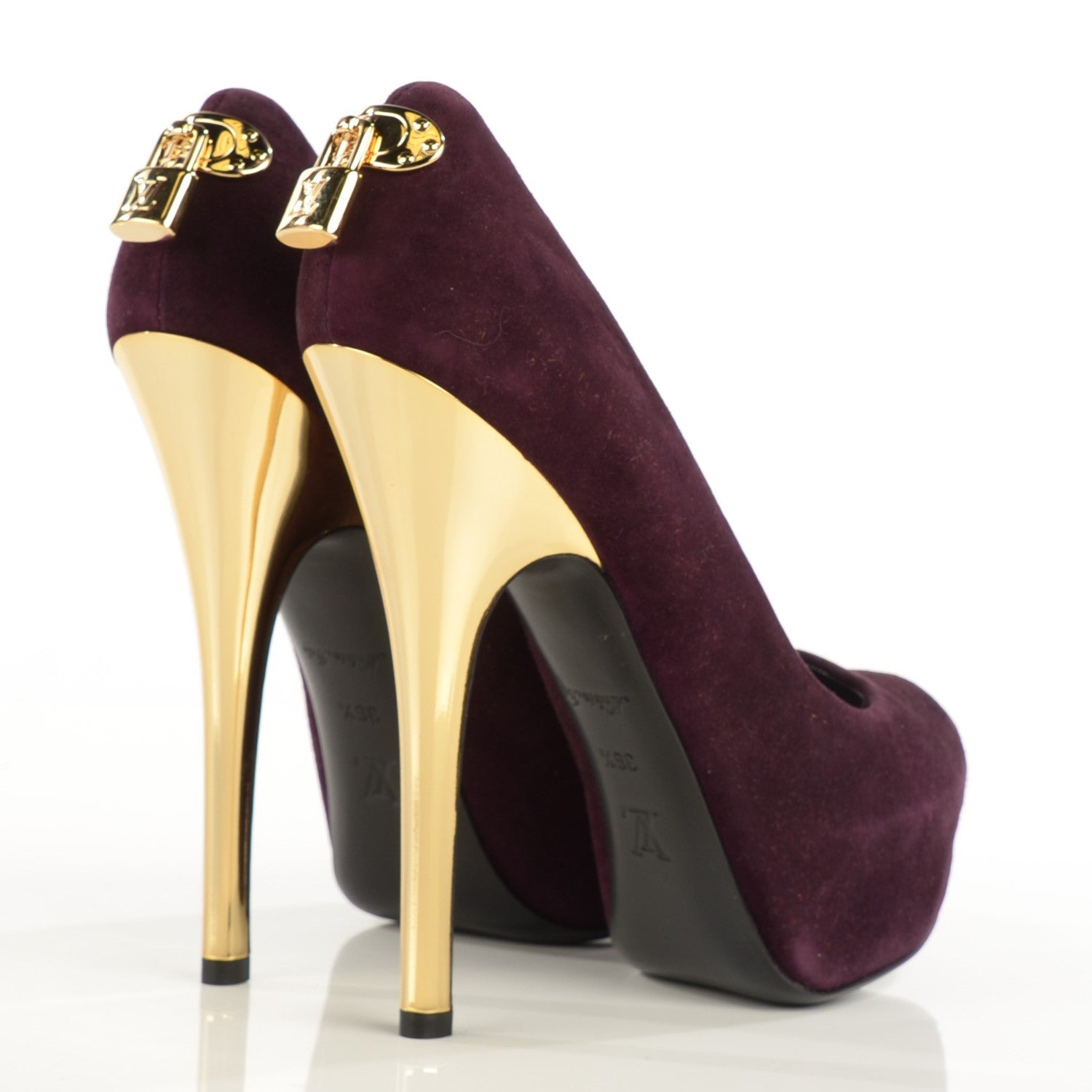 Louis Vuitton Suede Oh Really Peep Toe Pumps 36.5 Amarante 4 of 7