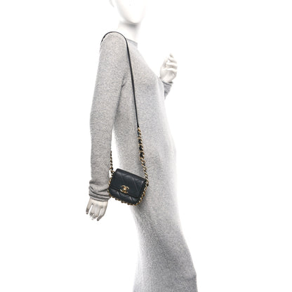 Chanel Calfskin Quilted Mini Framing Chain Bag Black 2 of 12