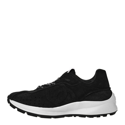 Chanel Suede Goatskin CC Sneakers 36.5 Black 1 of 7