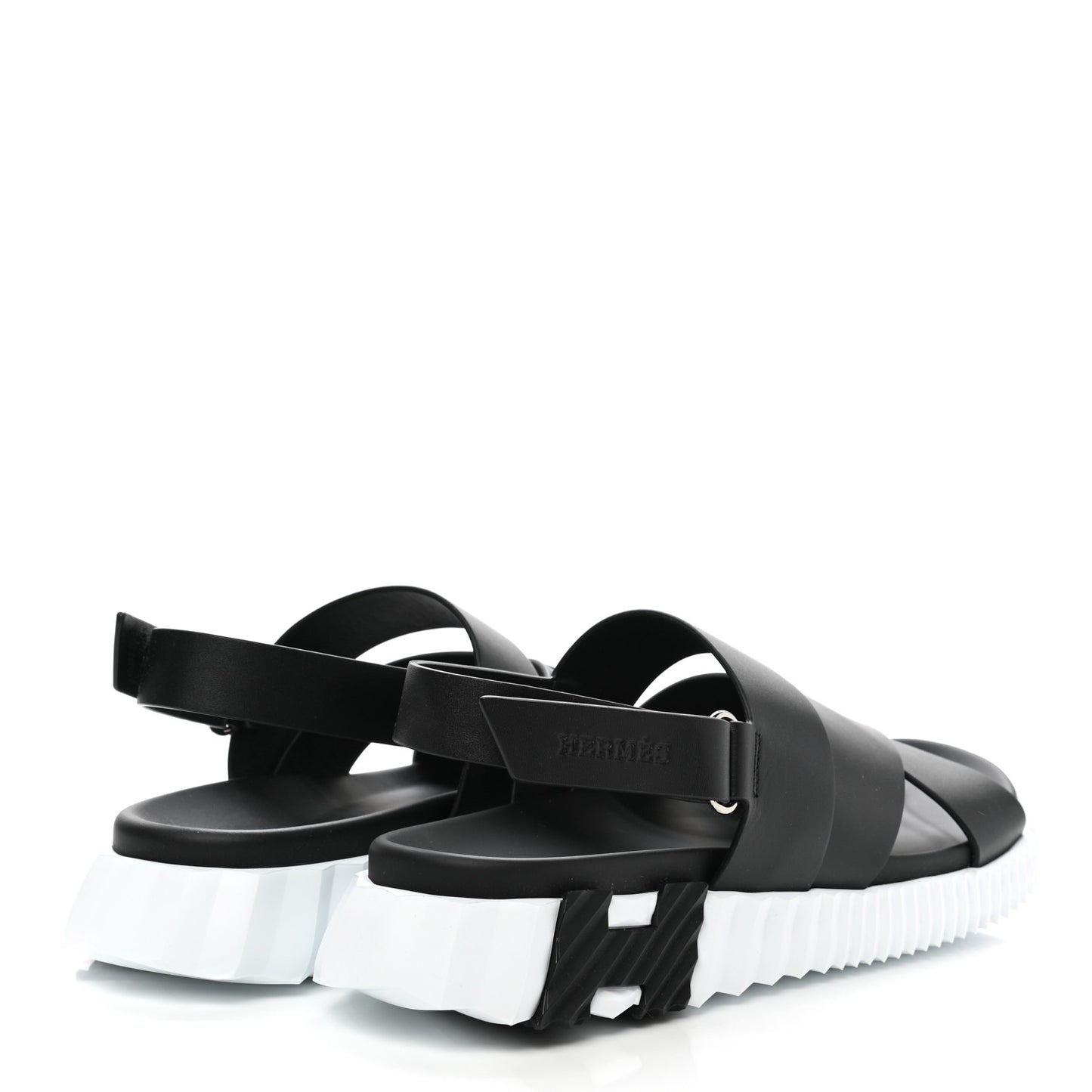 Calfskin Goatskin Mens Electric Sandals 43 Black White