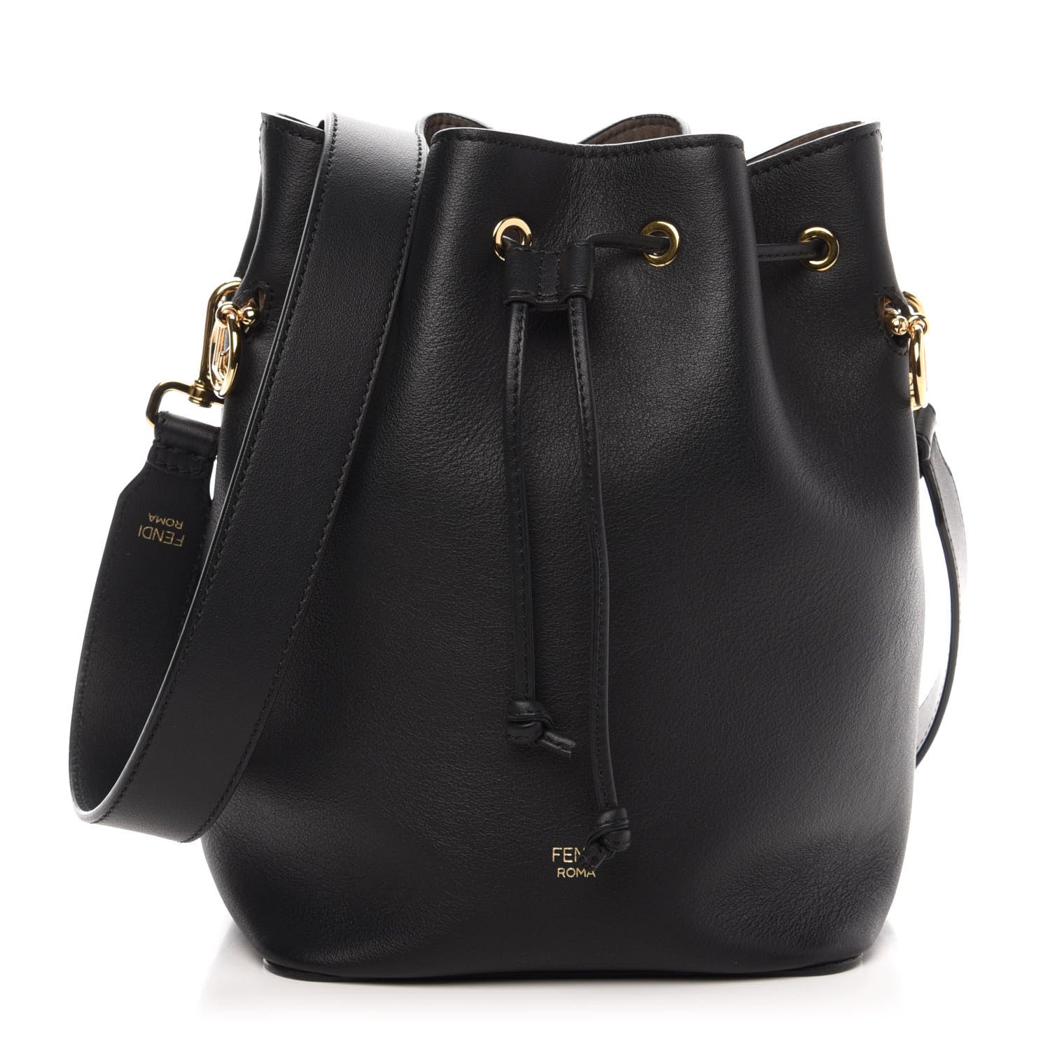 Fendi Vitello Grace Matte F is Fendi Grande Mon Tresor Bucket Bag Black 1 of 11