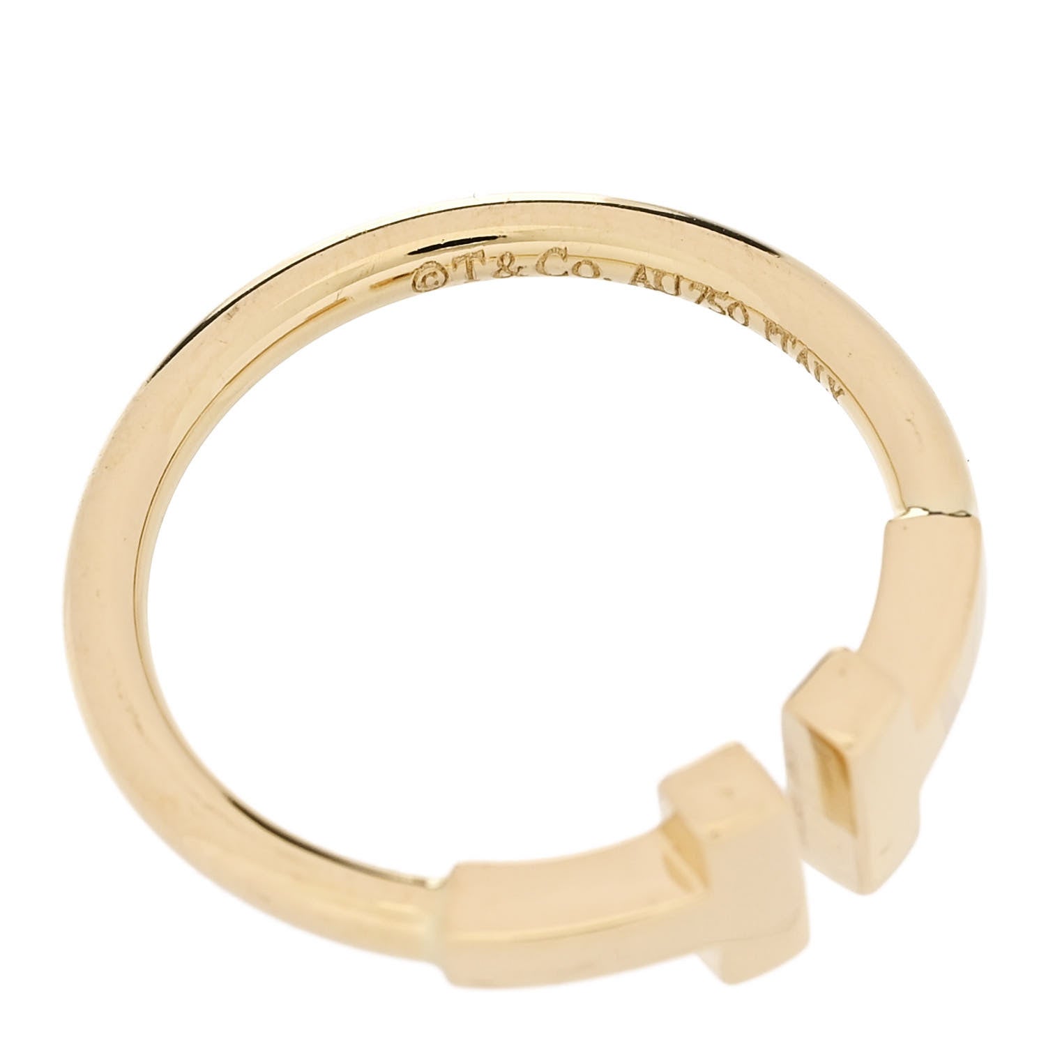 Tiffany 18K Yellow Gold T Wire Ring 48 4.5 4 of 5