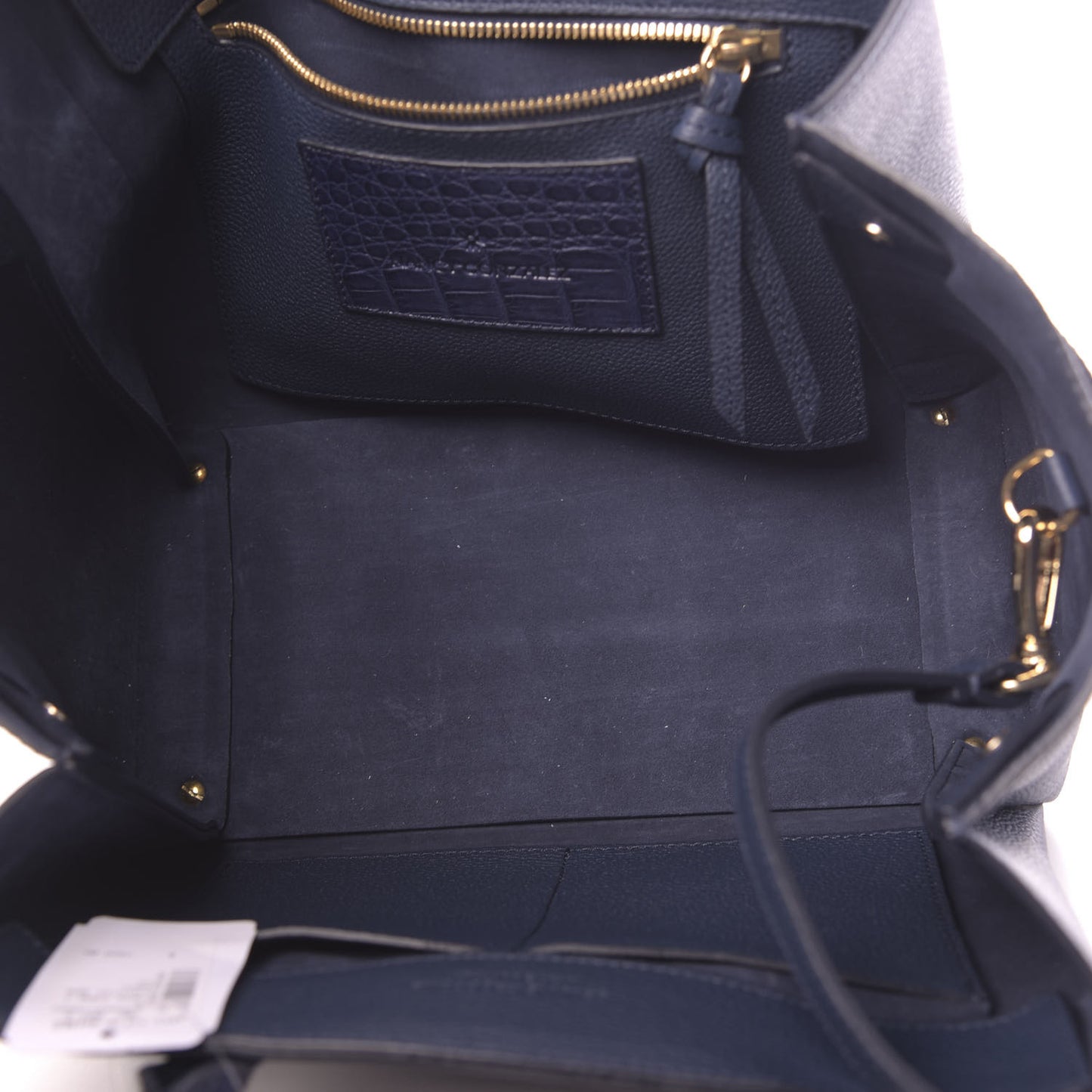 Calfskin Crocodile Cristie Satchel Navy