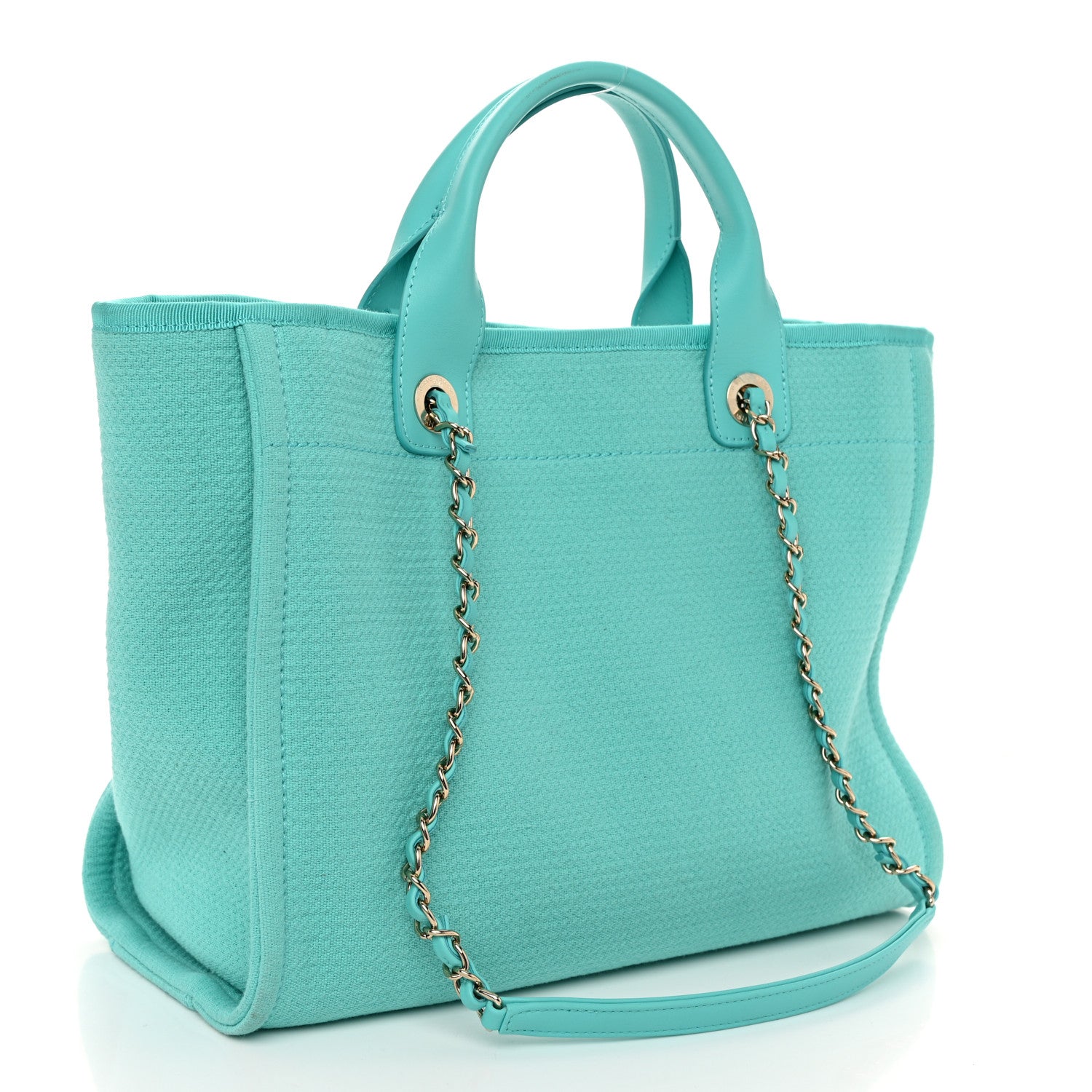 Chanel Mixed Fibers Small Deauville Tote Turquoise 4 of 12