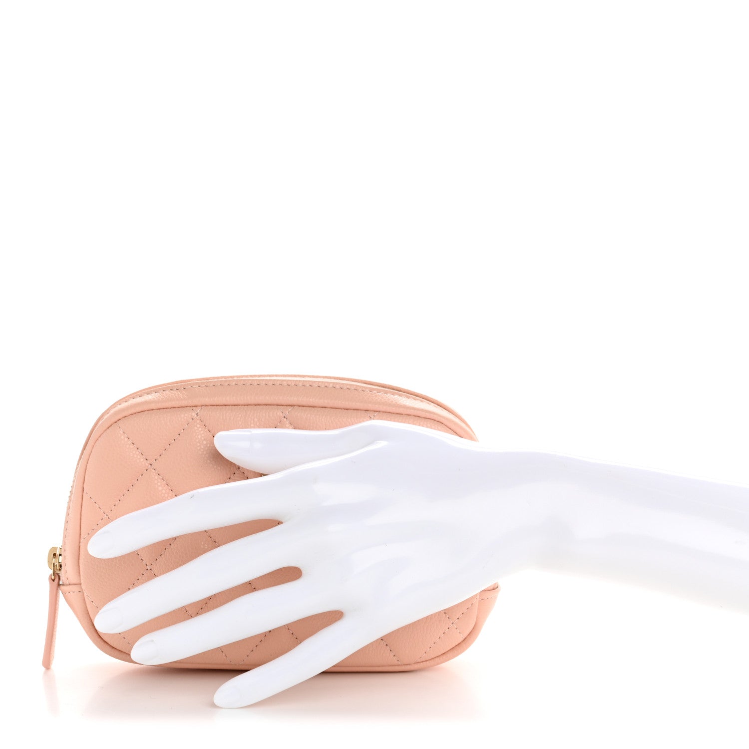 Chanel Caviar Quilted Small Curvy Pouch Cosmetic Case Light Pink 2 of 7