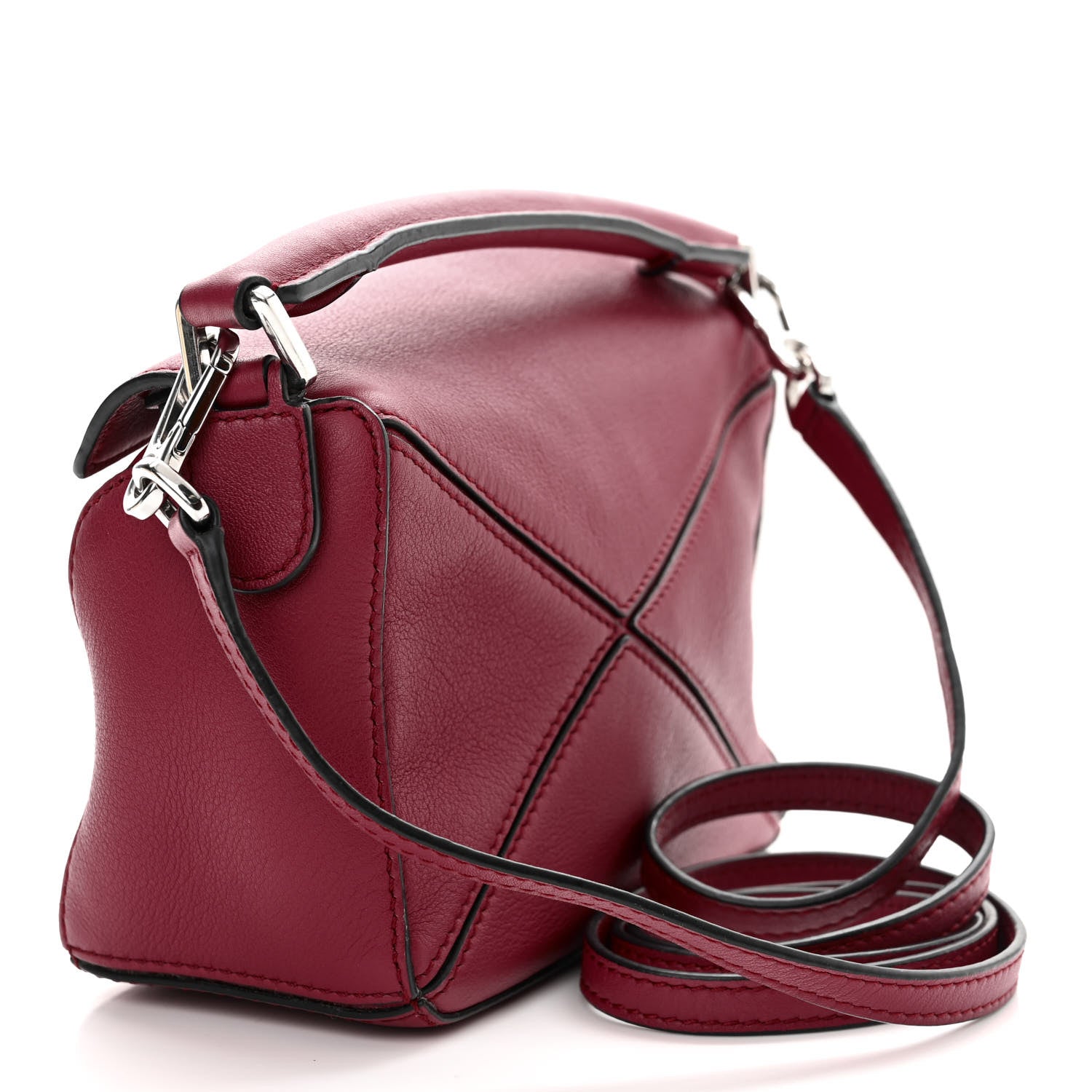 Loewe Calfskin Mini Puzzle Bag Wine 3 of 11