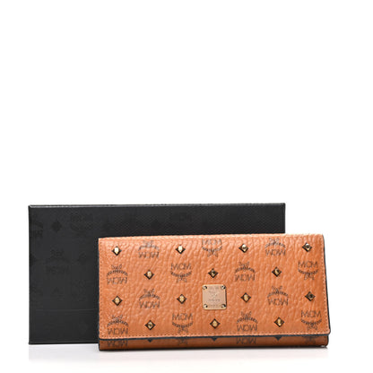 MCM Visetos Studded Continental Flap Wallet Cognac 7 of 7