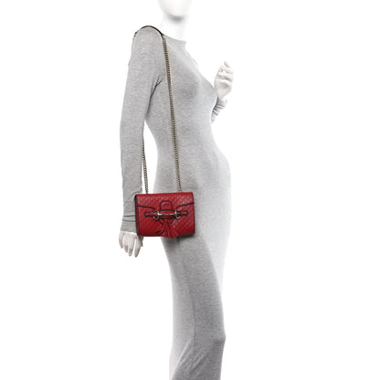 Gucci Soft Microguccissima Mini Emily Chain Shoulder Bag Rosso 2 of 9