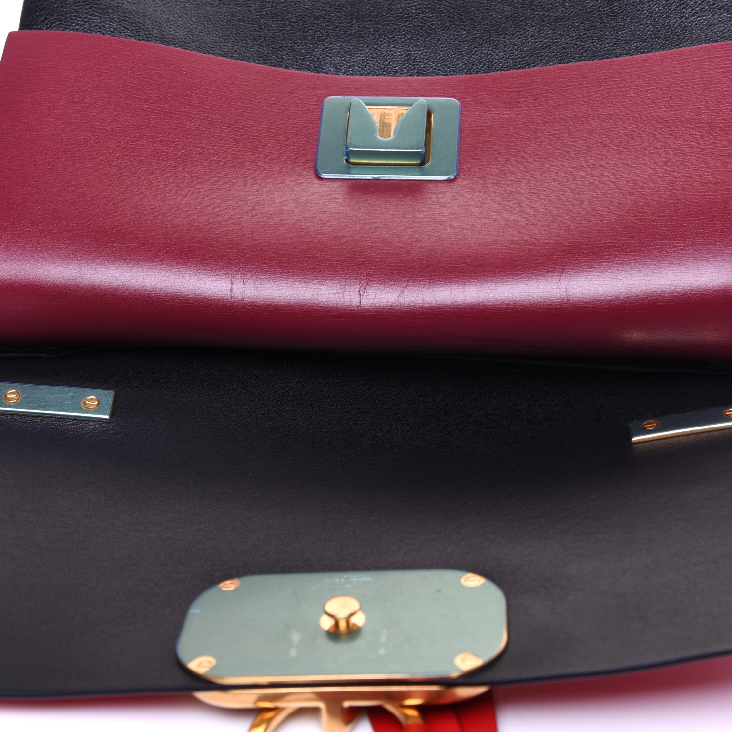 Valentino Garavani Smooth Calfskin Medium Vring Shoulder Bag Rouge Pur Cerise Black 14 of 19