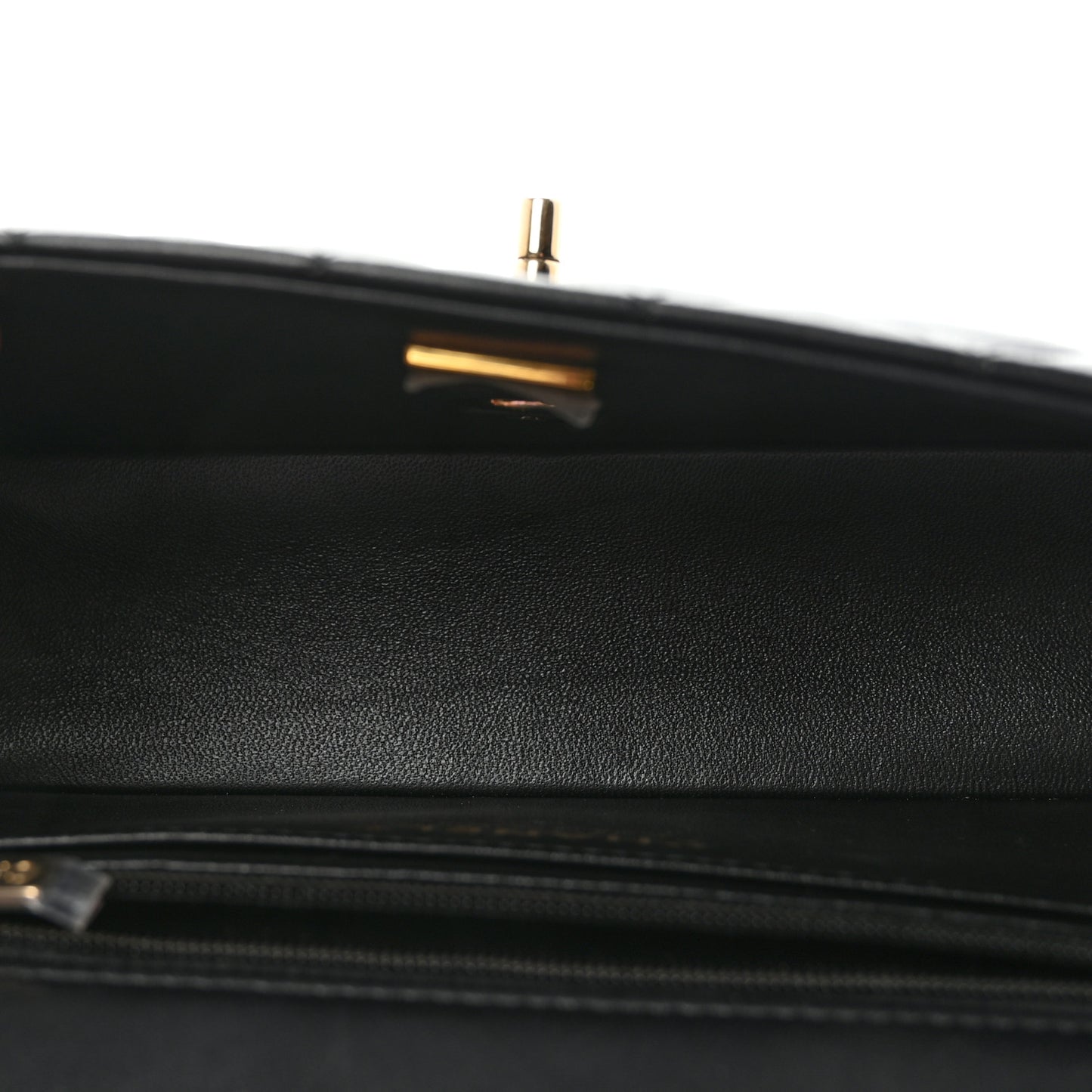Lambskin Quilted Mini Rectangular Flap Black
