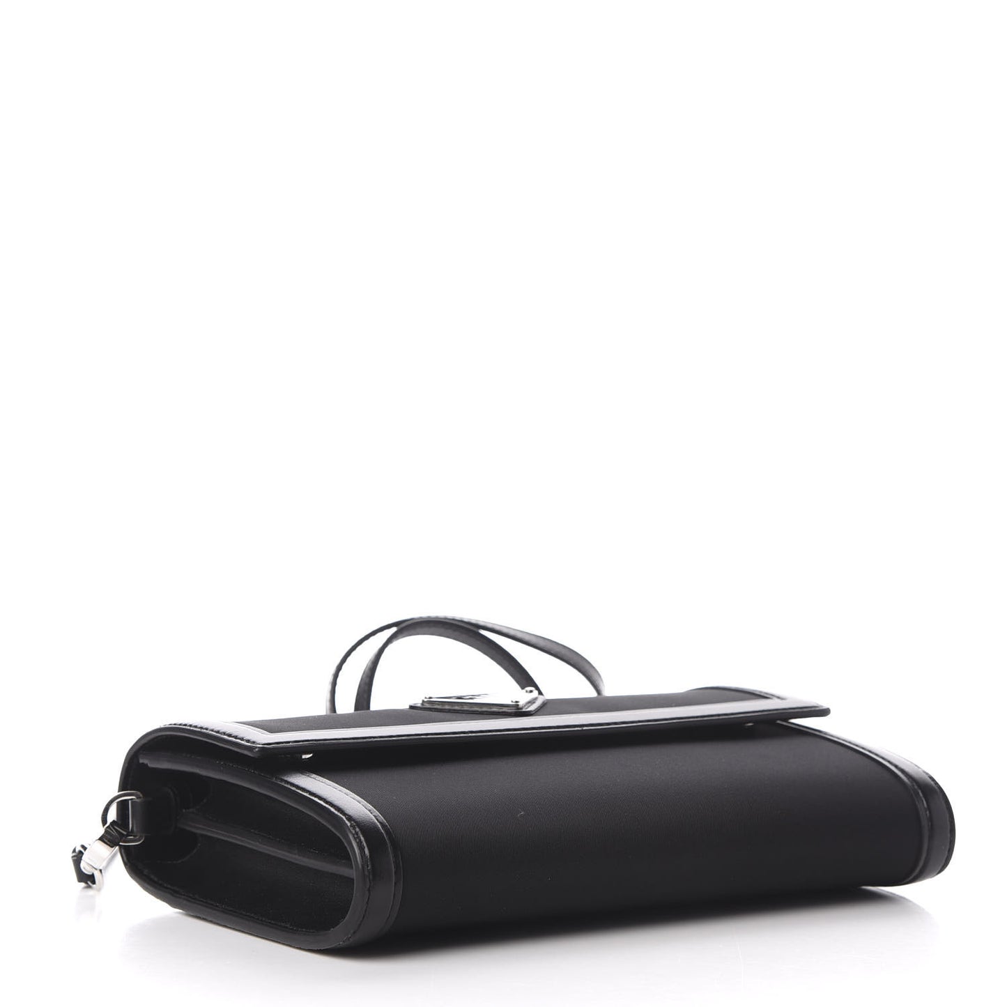 Nylon Tessuto Clutch On Chain Black