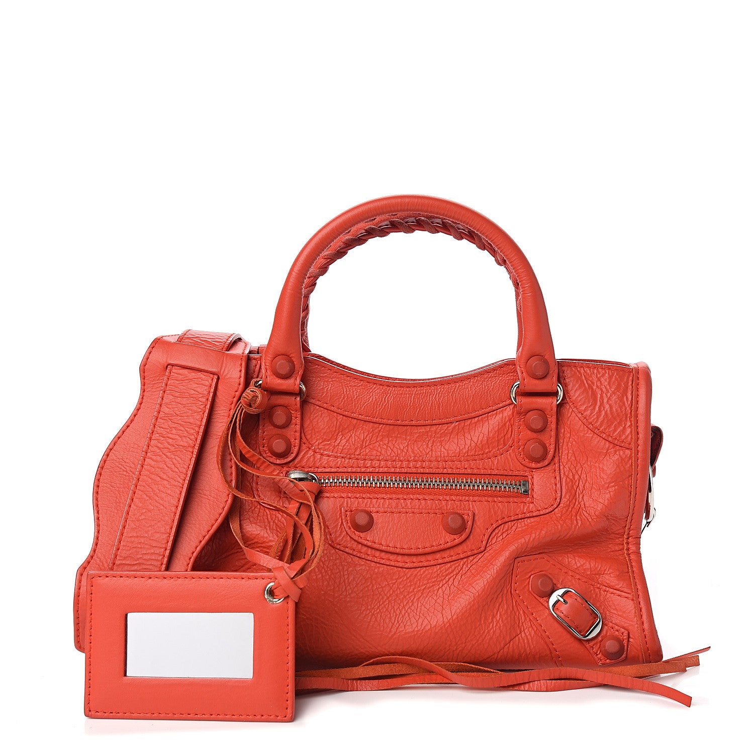 Balenciaga Matte Goatskin Rubber Covered Classic Hardware Mini City Rouge Coquelicot Rouge Braise 1 of 9