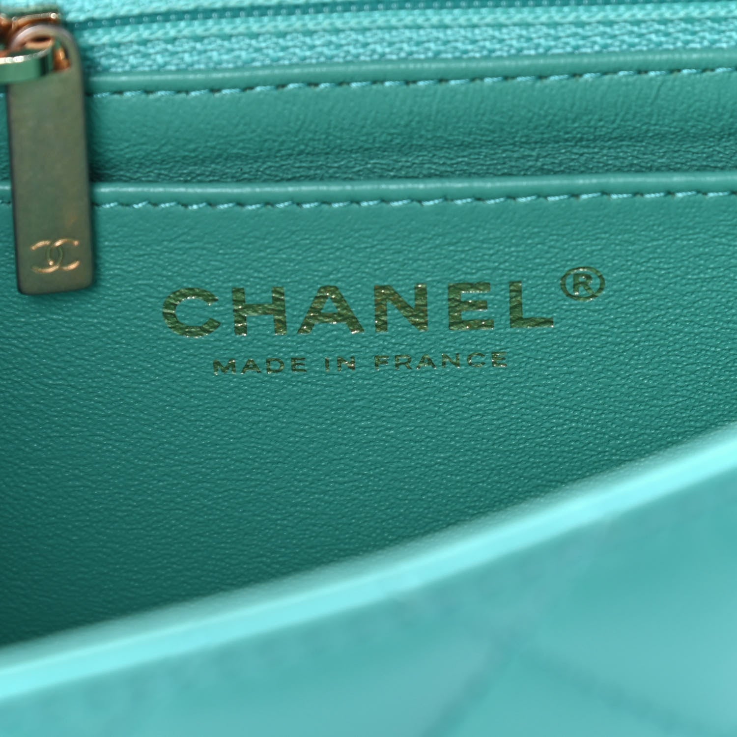 Chanel Lambskin Quilted Mini Square Flap Green 6 of 9