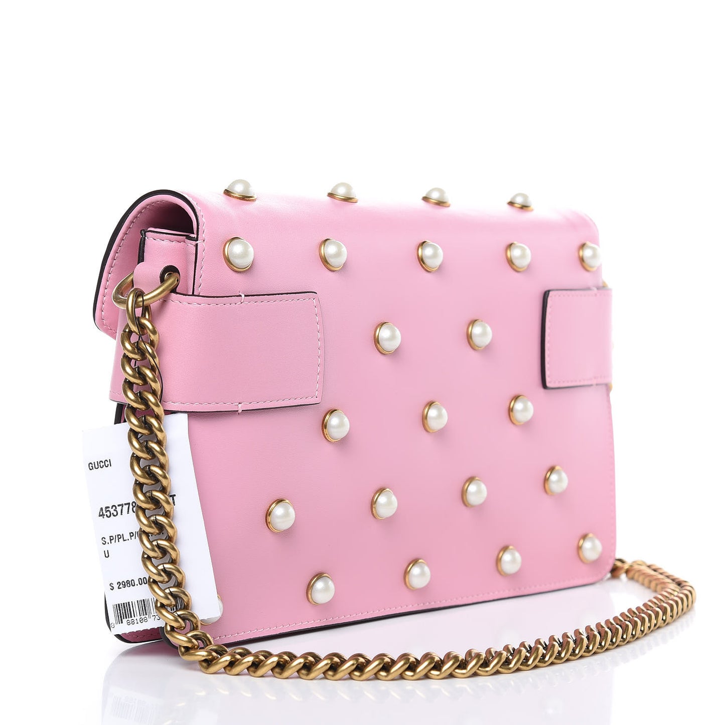 Nappa Pearl Studded Mini Queen Margaret Broadway Shoulder Bag Sugar Pink