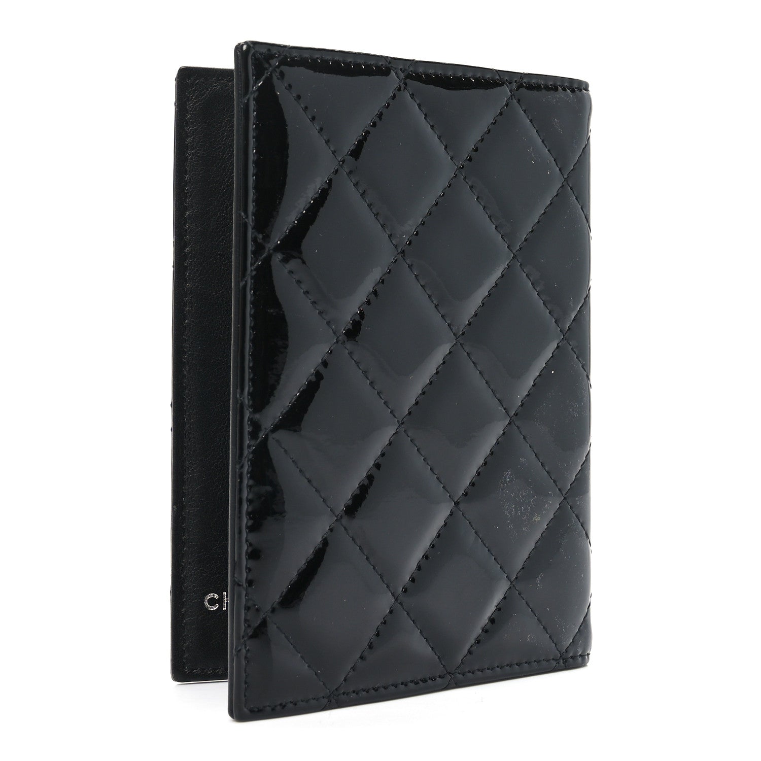 Chanel Patent Calfskin Quilted Passport Holder Black 3 of 8
