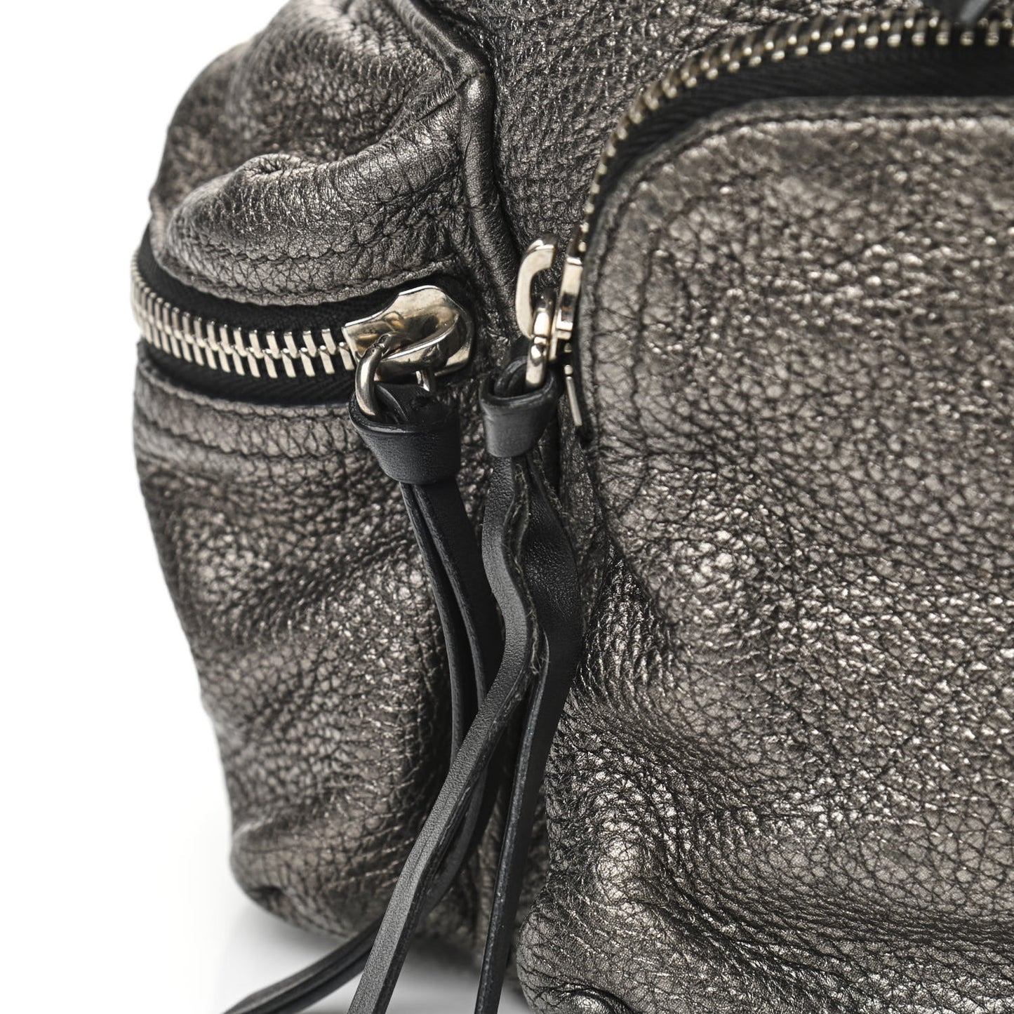 Metallic Deerskin Medium Rucksack Backpack Dark Grey