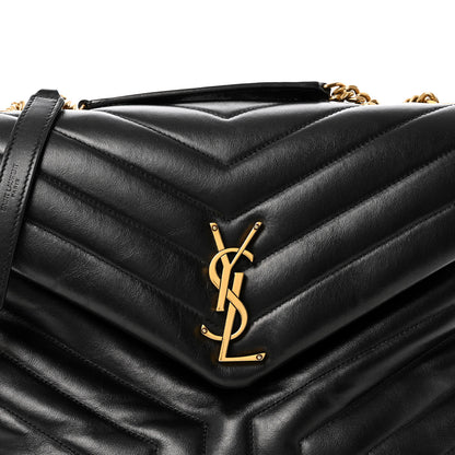 Saint Laurent Calfskin Y Quilted Monogram Medium Loulou Chain Satchel Black 8 of 14