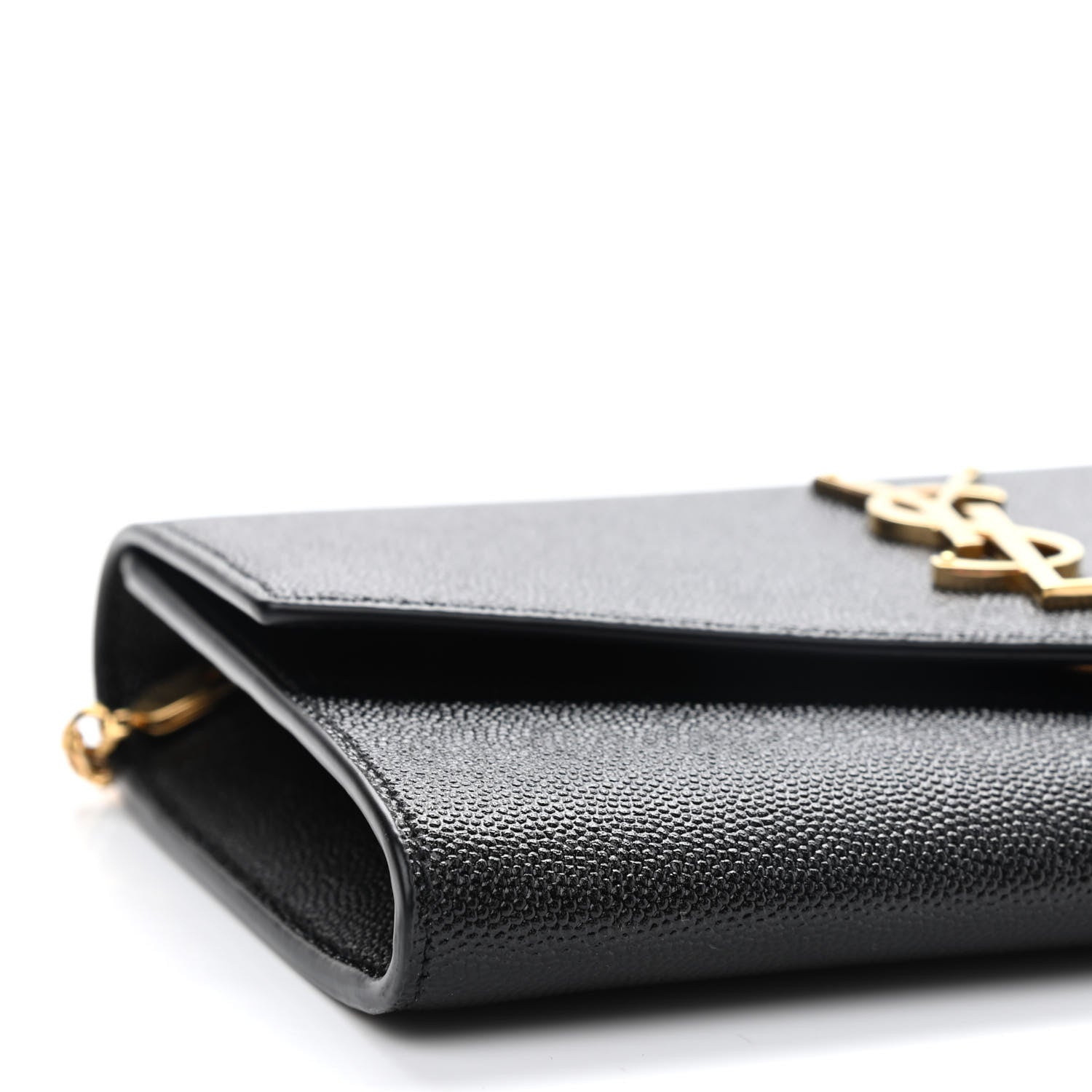 Saint Laurent Grain De Poudre Uptown Chain Wallet Black 9 of 10