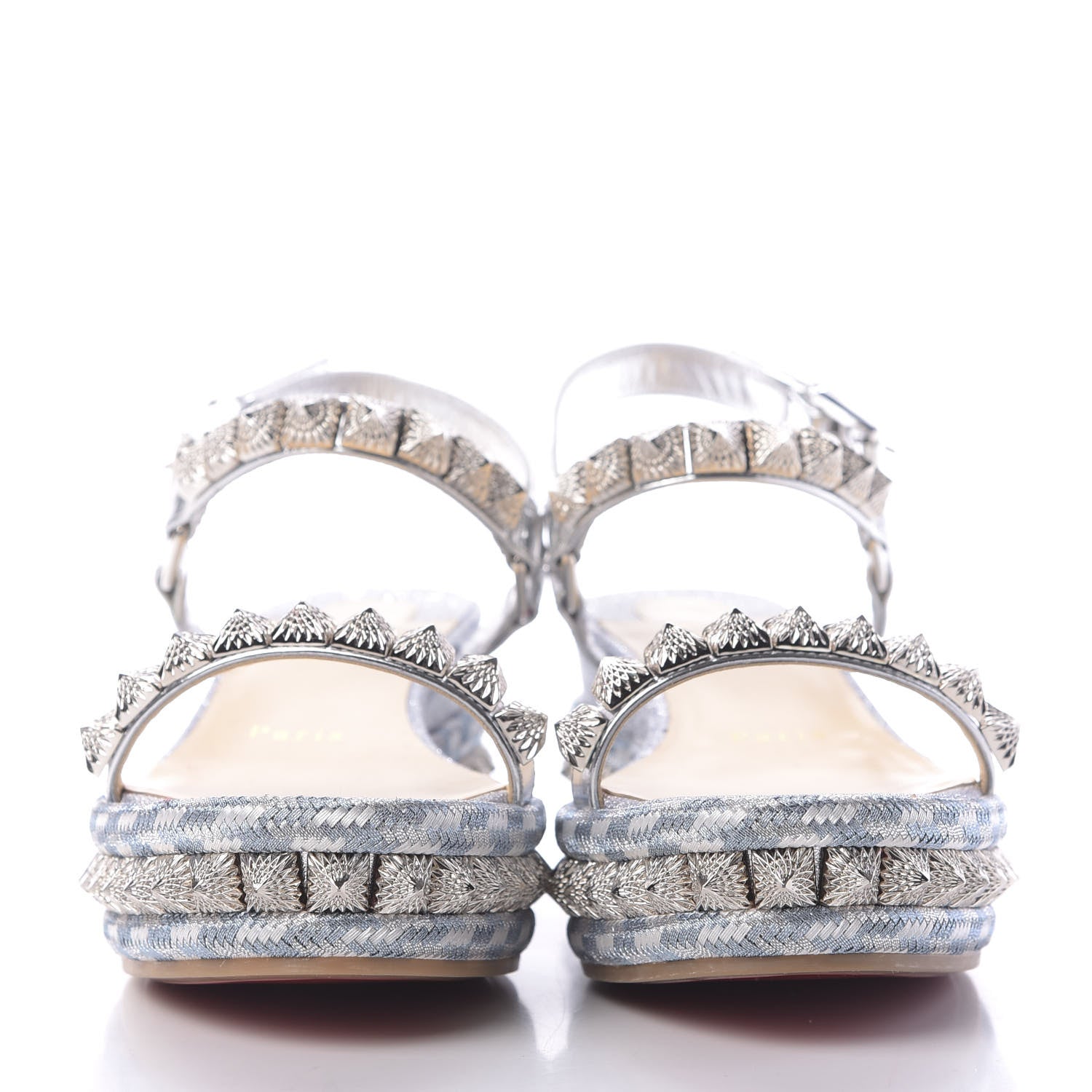 Christian Louboutin Patent Lurex Pira Ryad 60 Platform Sandals 36 Silver Blue 2 of 11