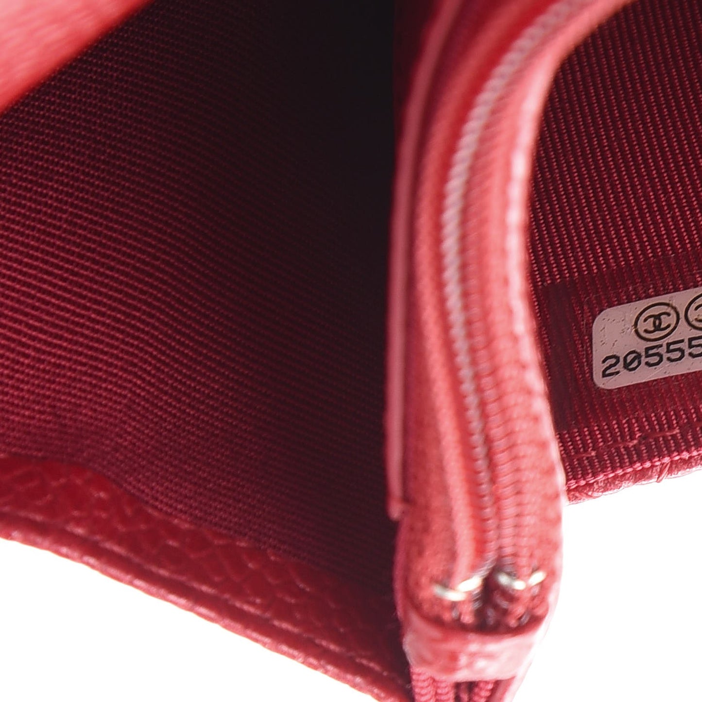 Caviar Quilted Wallet On Chain WOC Dark Pink