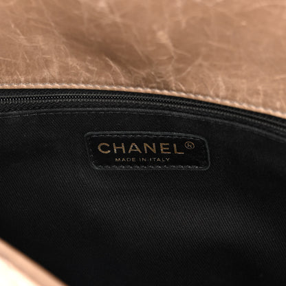 Chanel Glazed Calfskin Castle Rock Medium Flap Dark Beige 6 of 12