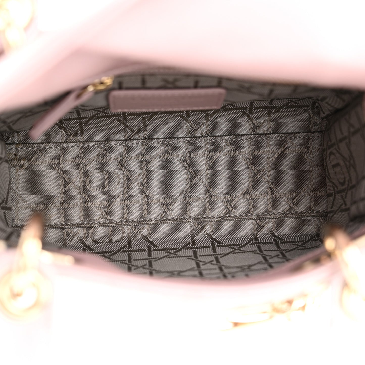 Metallic Lambskin Cannage Mini Lady Dior Lotus