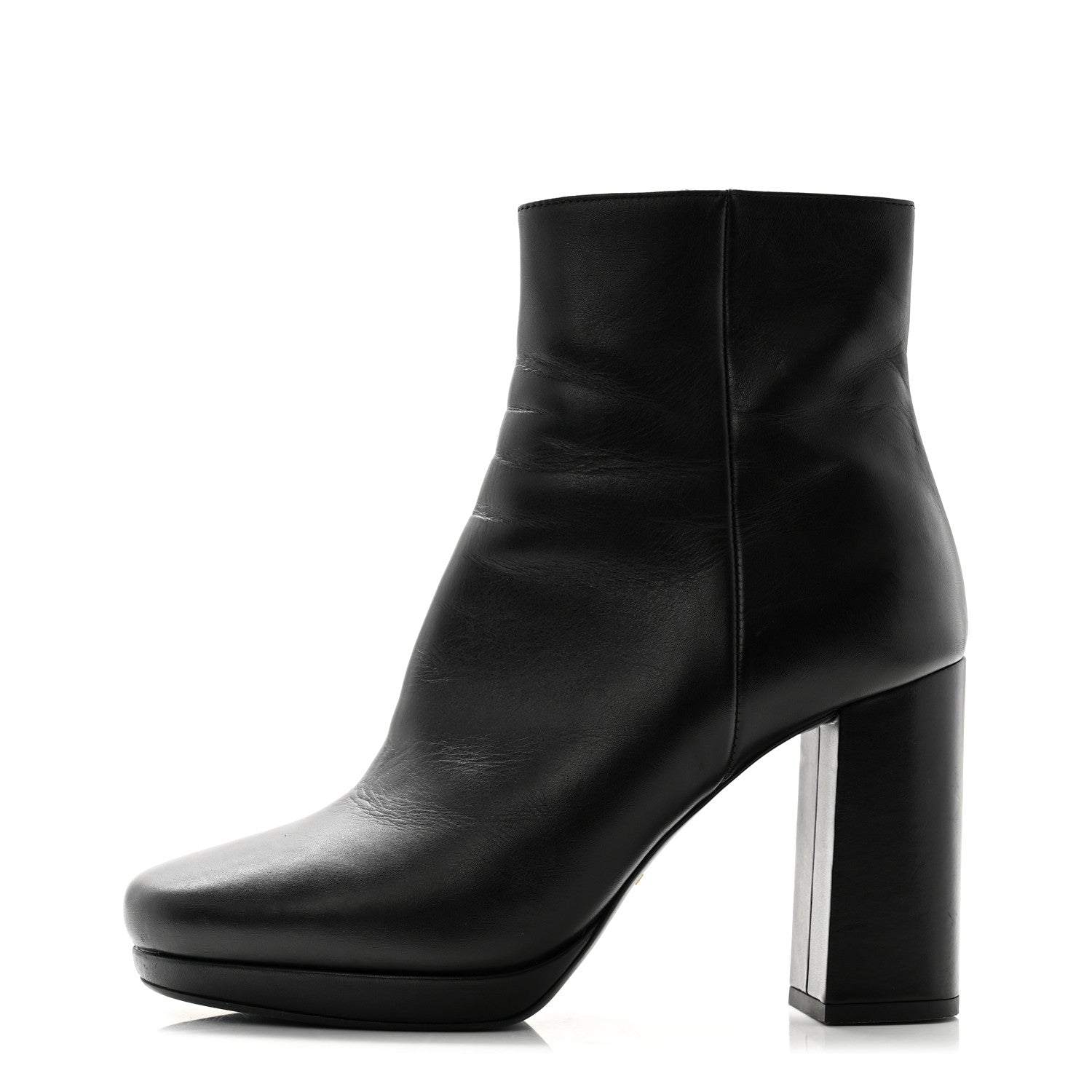 Prada Vitello 75mm Boots 37.5 Black 1 of 8