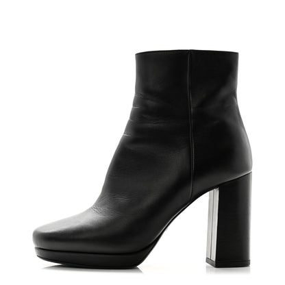 Prada Vitello 75mm Boots 37.5 Black 1 of 8