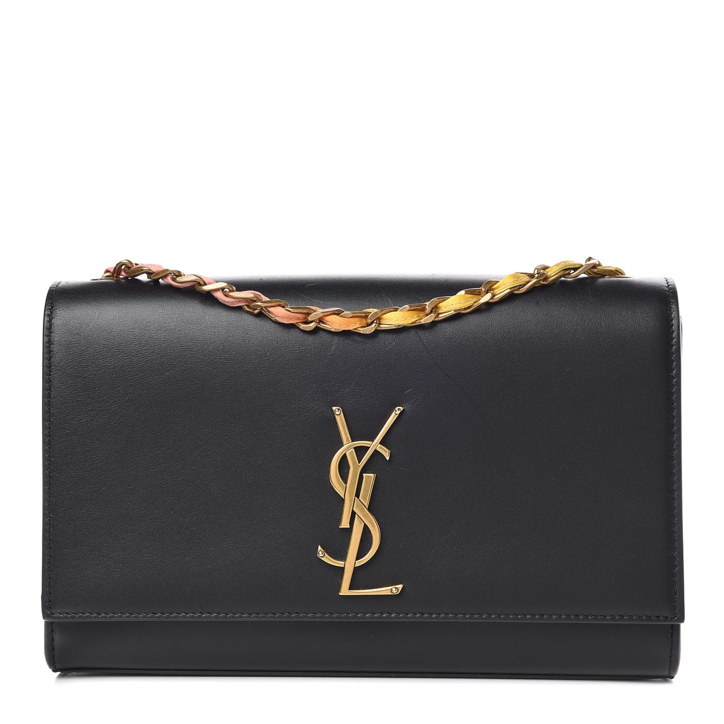 Calfskin Medium Monogram Kate Satchel Black Multicolor