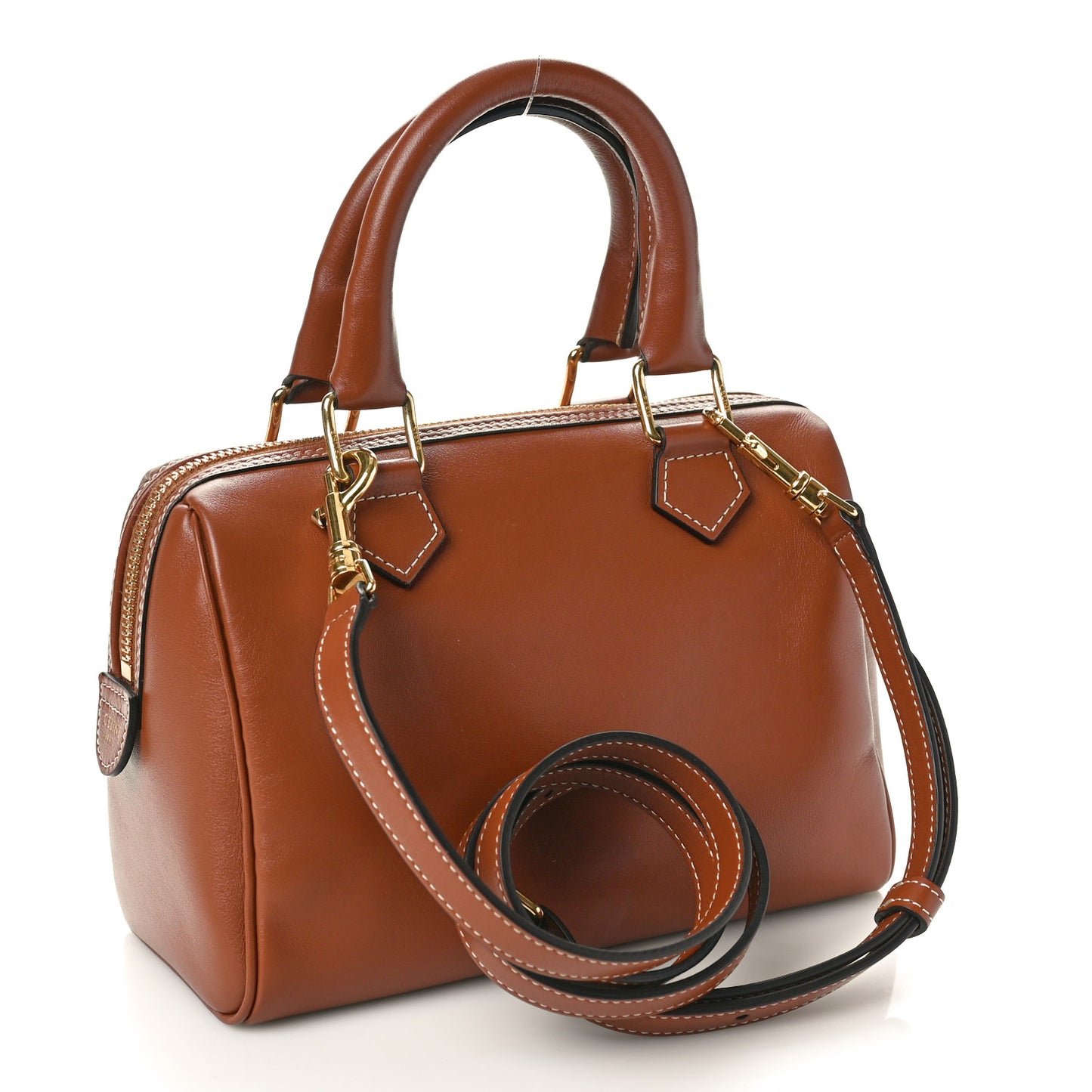 Smooth Calfskin Triomphe Small Boston Bag Tan