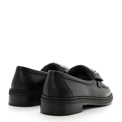 Chanel Lambskin Quilted CC Turnlock Loafers 37 Black 4 of 8