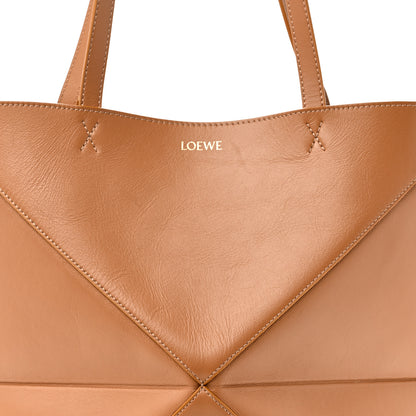 Loewe Shiny Calfskin Medium Puzzle Fold Tote Warm Desert 7 of 9