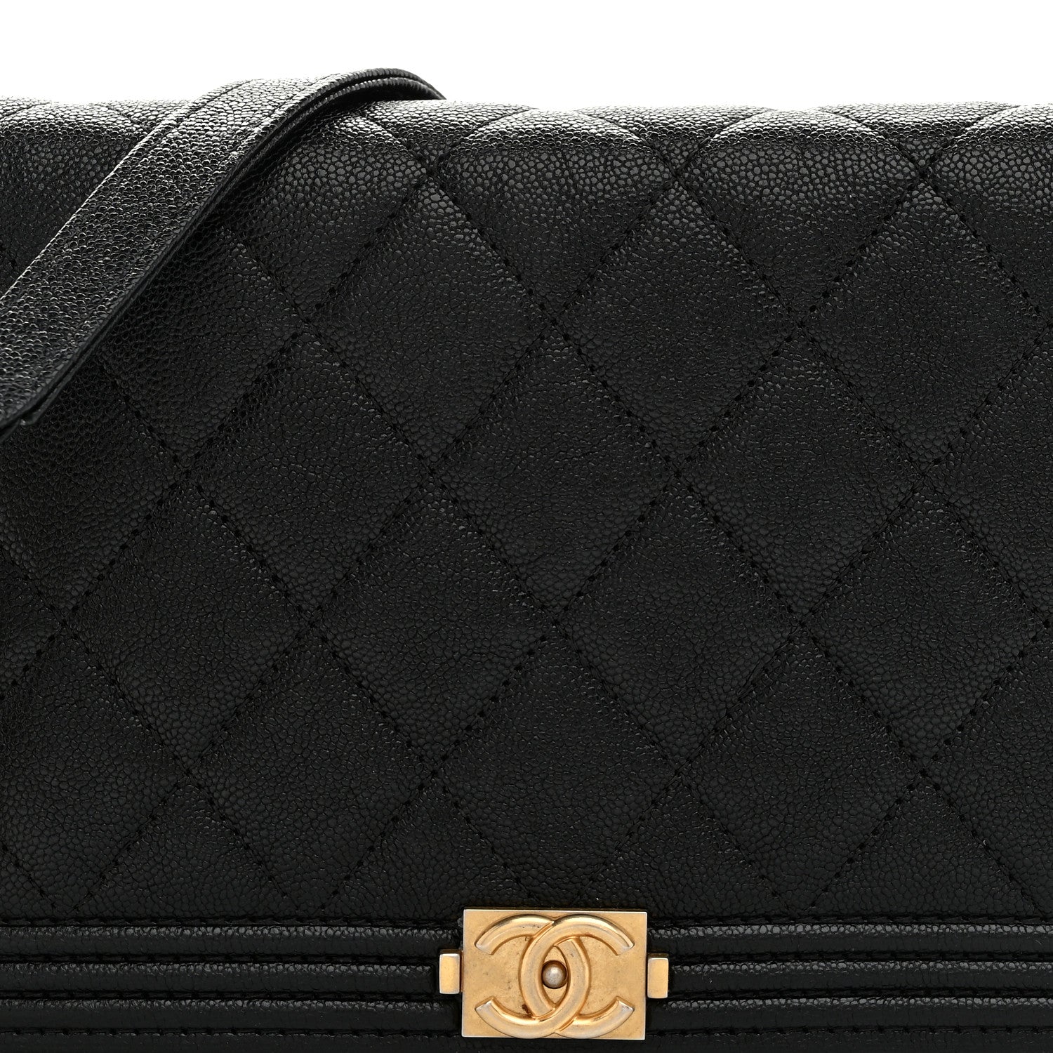Chanel Caviar Quilted Boy Wallet On Chain WOC Black 9 of 11