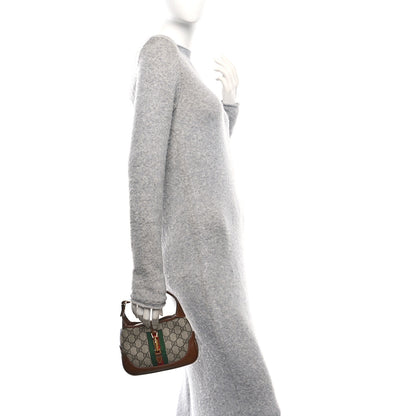 Gucci GG Supreme Monogram Azalea Calfskin Web Mini Jackie 1961 Hobo Beige Ebony Brown Sugar 2 of 10