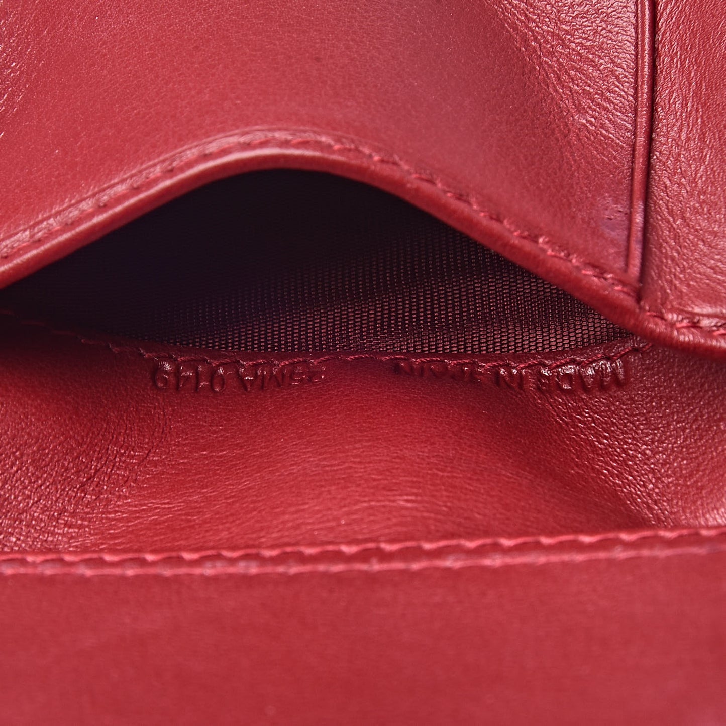 Patent Cannage Small Lady Dior Flap Card Holder Scarlet
