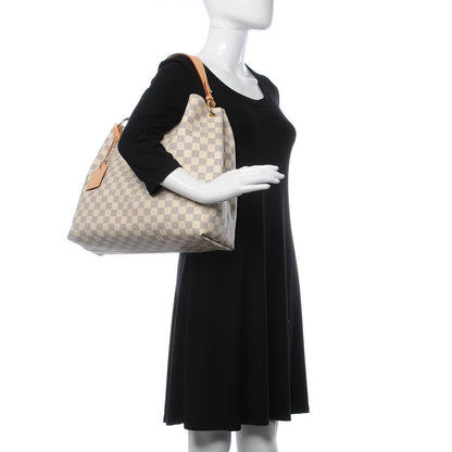 Louis Vuitton Damier Azur Graceful MM Rose Ballerine 2 of 9