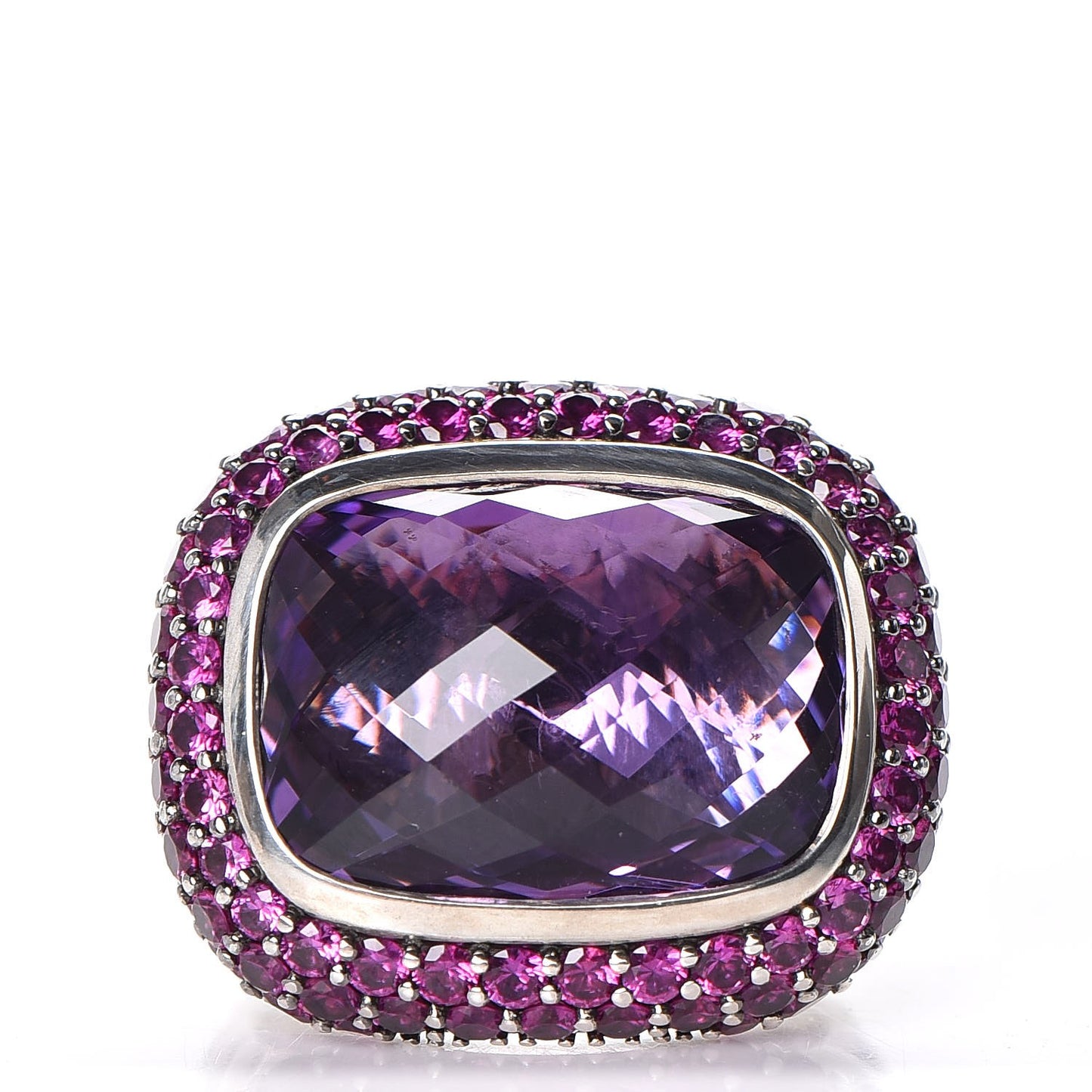 Sterling Silver Amethyst Pink Sapphire 18mm Waverly Ring 49 5