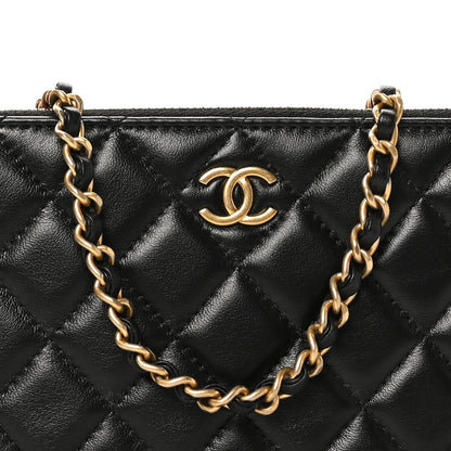 Chanel Lambskin Quilted Small Clutch With Chain Black 9 of 11