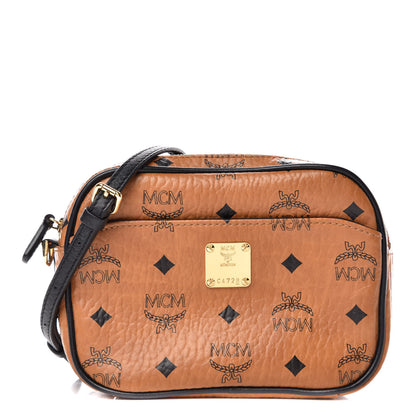 MCM Visetos Mini Camera Crossbody Bag Cognac 1 of 10