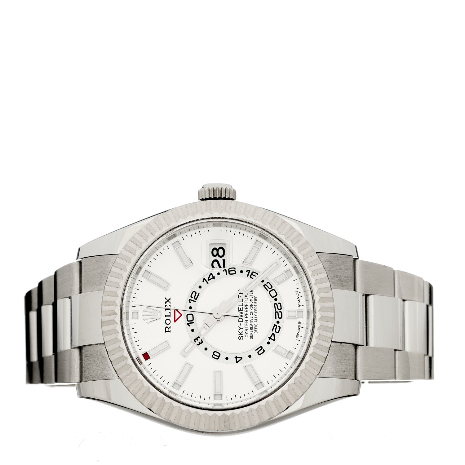 Rolex 18K White Gold Stainless Steel 42mm Oyster Perpetual Sky-Dweller Watch White 336934 2 of 5