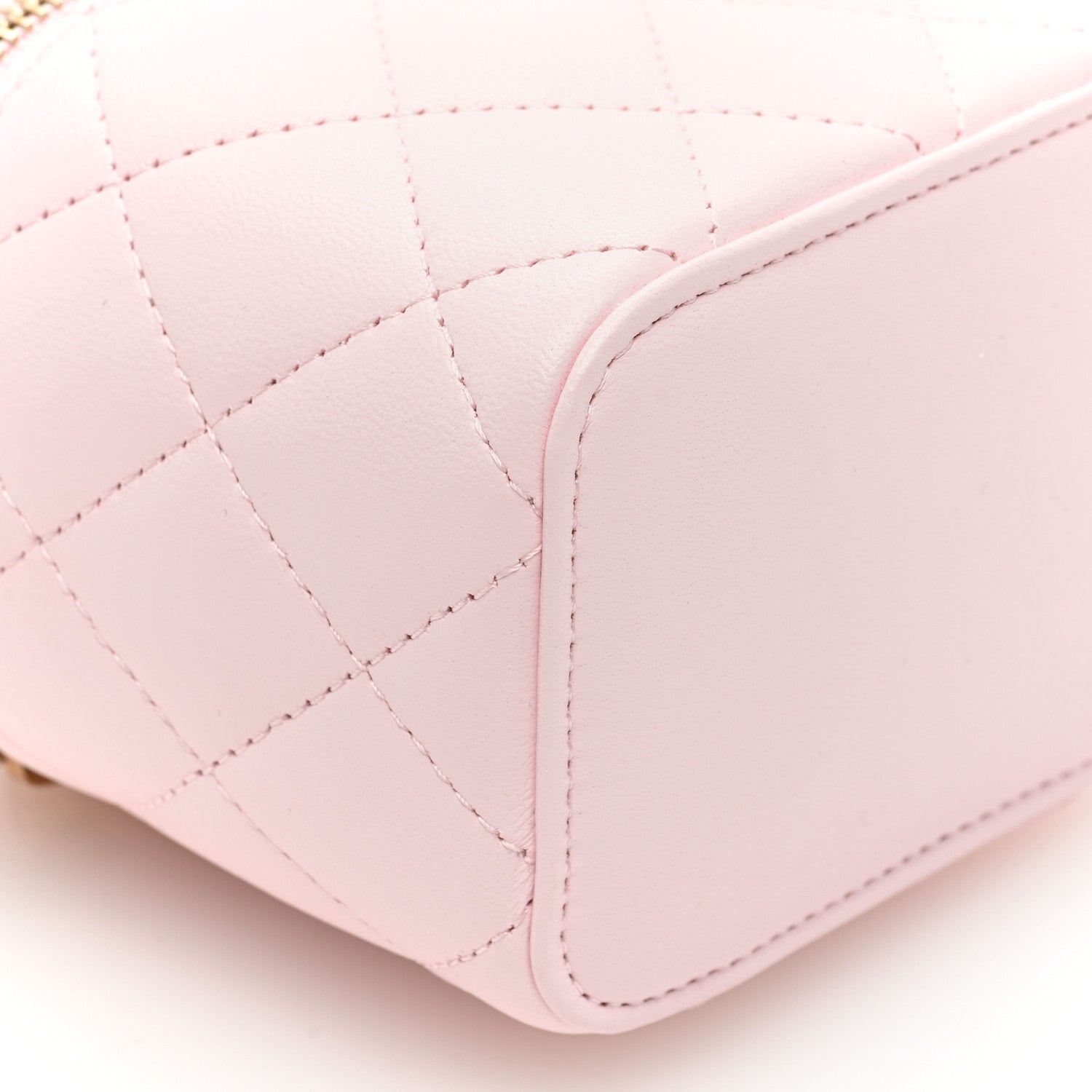 Chanel Lambskin Quilted Top Handle Mini Vanity Case With Chain Light Pink 9 of 11